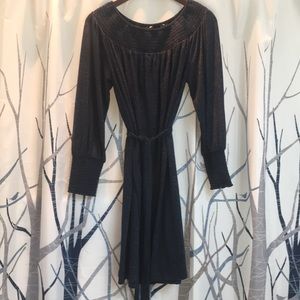 Tie Waist Peasant Dress